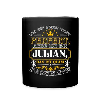 Lustiges JULIAN zum Namenstag mit Name Namens - Tasse einfarbig - Schwarz - Vorne