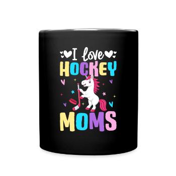 J’aime les mamans de hockey Illustration de mamans de hockey pour - Mug uni - noir - Devant