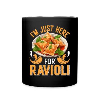Hands off my ravioli motif - Full Colour Mug - black - Front