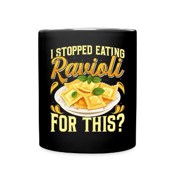 Hands off my ravioli motif - Full Colour Mug - black - Front