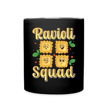 Touche à mon motif de raviolis - Mug uni - noir - Devant