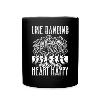 Line Dance Country Musik Cowboy Linedance - Tasse einfarbig - Schwarz - Vorne