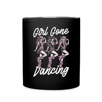 Line Dance Country Musik Cowboy Linedance - Tasse einfarbig - Schwarz - Vorne