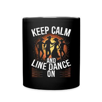 Line Dance Country Musik Cowboy Linedance - Tasse einfarbig - Schwarz - Vorne