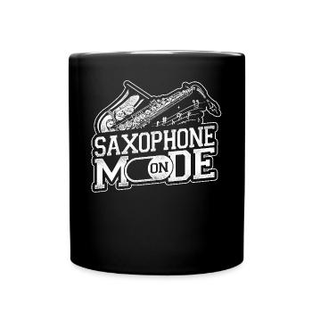 Saxophone Saxophone Mode On - Full Colour Mug - black - Front