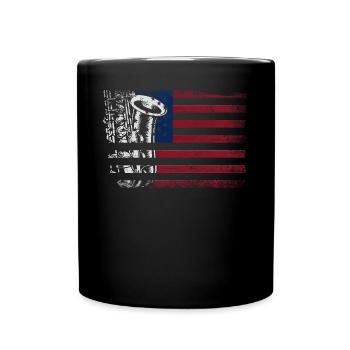 Saxophones American Flag - Full Colour Mug - black - Front