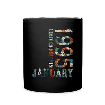 January 1995 January Anniversary January 1995 - Full Colour Mug - black - Front