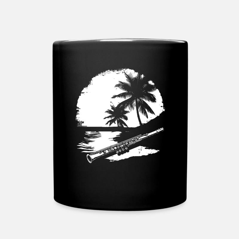 Flöte Grafik - Tasse einfarbig - Schwarz