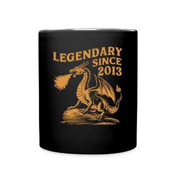 Legendär Seit 2013 Geburtstag Drachen Fantasy - Tasse einfarbig - Schwarz - Vorne