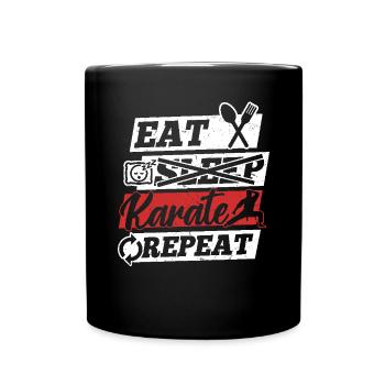 Karate Fighter Karate Martial Arts - Eat Sleep - Full Colour Mug - black - Front
