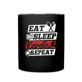 Karate Fighter - Eat Sleep Karate Repeat - Full Colour Mug - black - Front