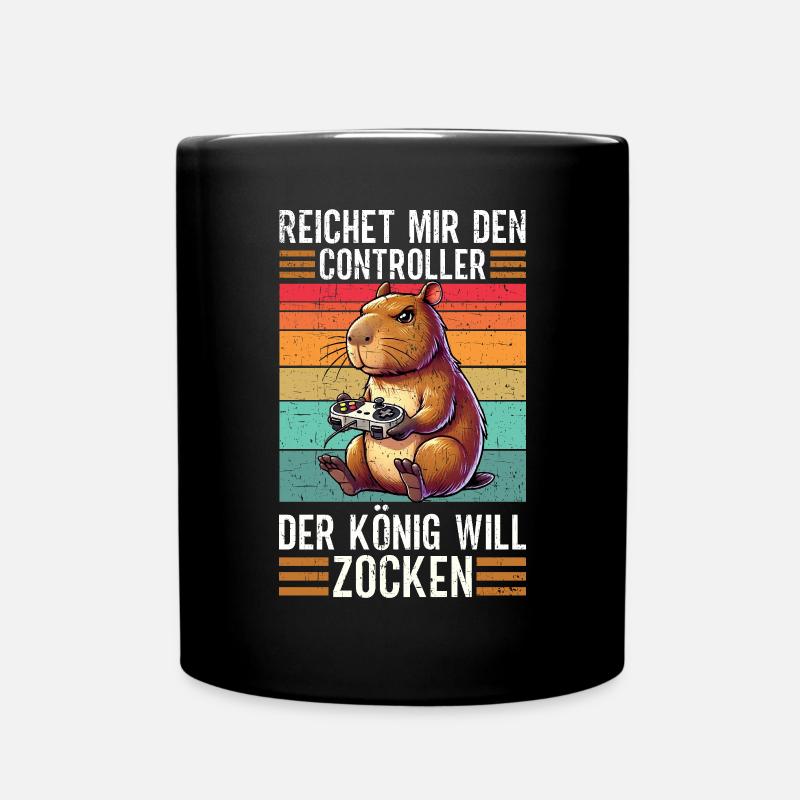 Reichet Mir Den Controller Der König Will Zocken - Tasse einfarbig - Schwarz