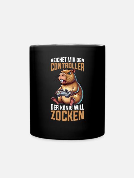 Reichet Mir Den Controller Der König Will Zocken - Tasse einfarbig - Schwarz