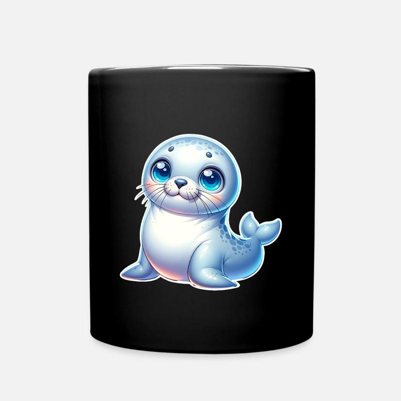 Robbe Seehund - Tasse einfarbig - Schwarz