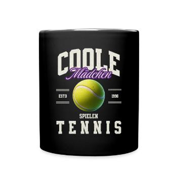Tennis Mädchen Frauen - Tasse einfarbig - Schwarz - Vorne