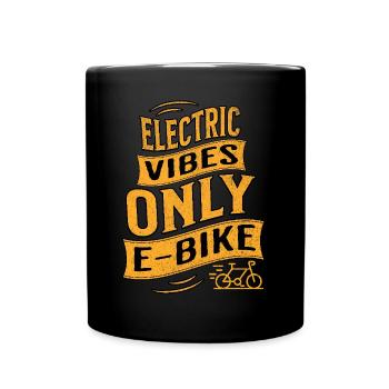 E-Bike E-Biker - Tasse einfarbig - Schwarz - Vorne