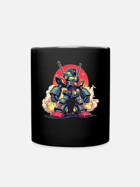 Roboter, Digitale Kunst - Tasse einfarbig - Schwarz