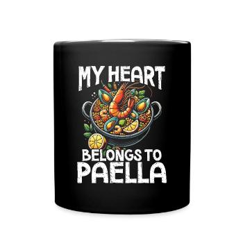 Paella Spanische Küche Meeresfrüchte - Tasse einfarbig - Schwarz - Vorne