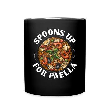 Paella Spanische Küche Meeresfrüchte - Tasse einfarbig - Schwarz - Vorne