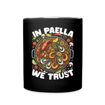 Paella Spanische Küche Meeresfrüchte - Tasse einfarbig - Schwarz - Vorne