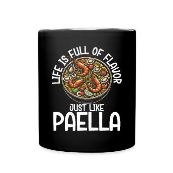 Paella Spanische Küche Meeresfrüchte - Tasse einfarbig - Schwarz - Vorne
