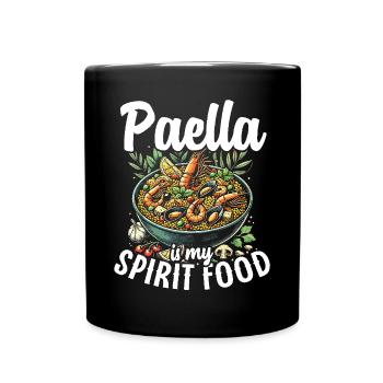Paella Spanische Küche Meeresfrüchte - Tasse einfarbig - Schwarz - Vorne
