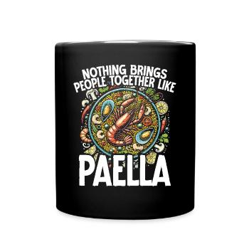 Paella Spanische Küche Meeresfrüchte - Tasse einfarbig - Schwarz - Vorne