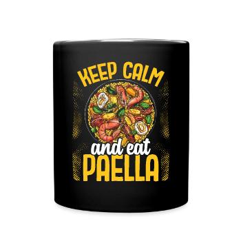 Paella Spanische Küche Meeresfrüchte - Tasse einfarbig - Schwarz - Vorne