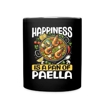 Paella Spanische Küche Meeresfrüchte - Tasse einfarbig - Schwarz - Vorne