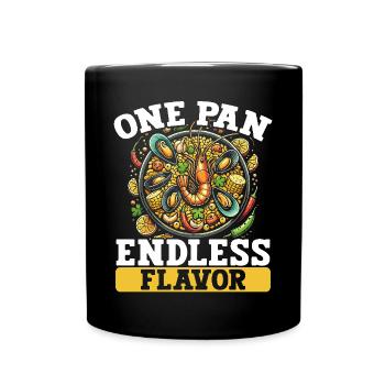 Paella Spanische Küche Meeresfrüchte - Tasse einfarbig - Schwarz - Vorne
