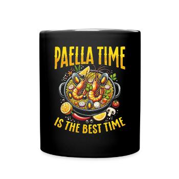 Paella Spanische Küche Meeresfrüchte - Tasse einfarbig - Schwarz - Vorne