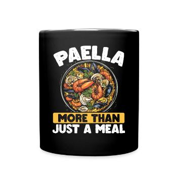Paella Spanische Küche Meeresfrüchte - Tasse einfarbig - Schwarz - Vorne