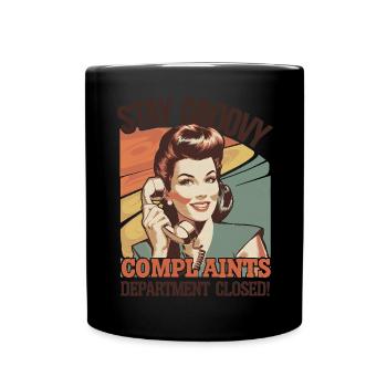 Stay Groovy Retro Beschwerden geschlossen - Tasse einfarbig - Schwarz - Vorne
