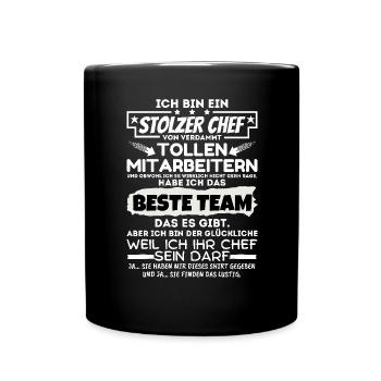 stolzer Chef von verdammt naiven Mitarbeitern - Tasse einfarbig - Schwarz - Vorne