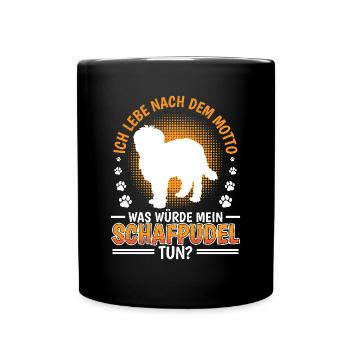 What Would Sheep Poodle Do Old German Herding Dog - Full Colour Mug - black - Front