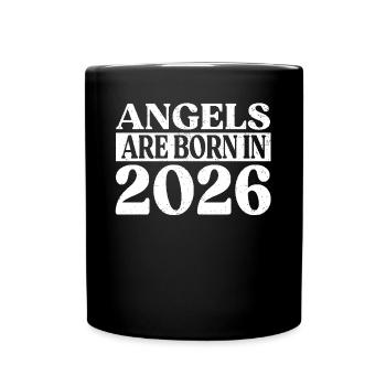 Angel born in 2026 Birthday - Full Colour Mug - black - Front