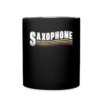 Saxophone Retro Vintage Saxophone - Tasse einfarbig - Schwarz - Vorne