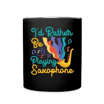 Saxophones que je préfère jouer - Mug uni - noir - Devant