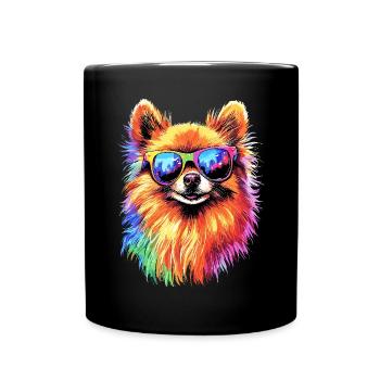 Zwergspitz Pommeraner Pom Süßer Deutscher Spitz - Tasse einfarbig - Schwarz - Vorne