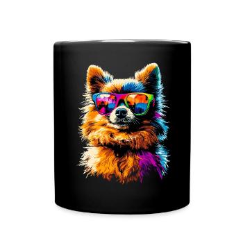 Pomeranian Pomeranian Pom Sweet German Spitz - Full Colour Mug - black - Front