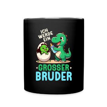 Ich Werde Großer Bruder Dinosaurier Neuer Bruder - Tasse einfarbig - Schwarz - Vorne