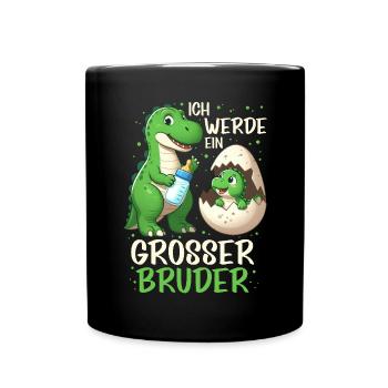 Ich Werde Großer Bruder Dinosaurier Neuer Bruder - Tasse einfarbig - Schwarz - Vorne
