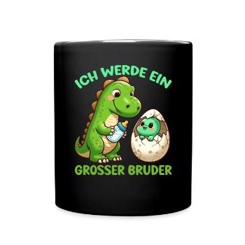 Je vais être grand frère dinosaure nouveau frère - Mug uni - noir - Devant