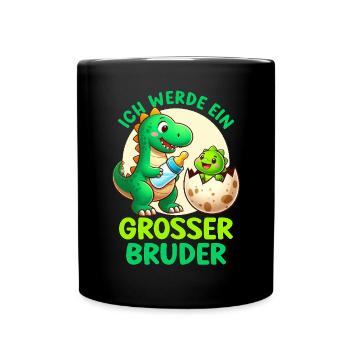 Ich Werde Großer Bruder Dinosaurier Neuer Bruder - Tasse einfarbig - Schwarz - Vorne
