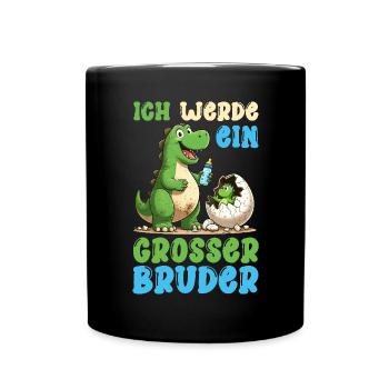 Ich Werde Großer Bruder Dinosaurier Neuer Bruder - Tasse einfarbig - Schwarz - Vorne
