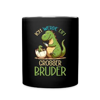 Ich Werde Großer Bruder Dinosaurier Neuer Bruder - Tasse einfarbig - Schwarz - Vorne
