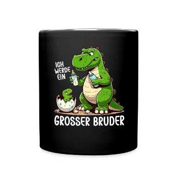 Ich Werde Großer Bruder Dinosaurier Neuer Bruder - Tasse einfarbig - Schwarz - Vorne