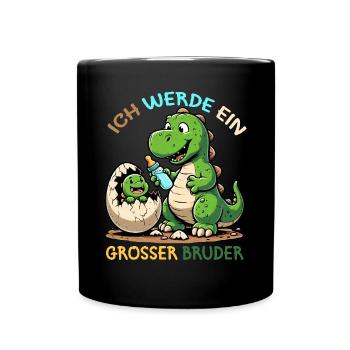 Je vais être grand frère dinosaure nouveau frère - Mug uni - noir - Devant