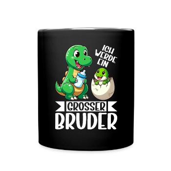 Je vais être grand frère dinosaure nouveau frère - Mug uni - noir - Devant