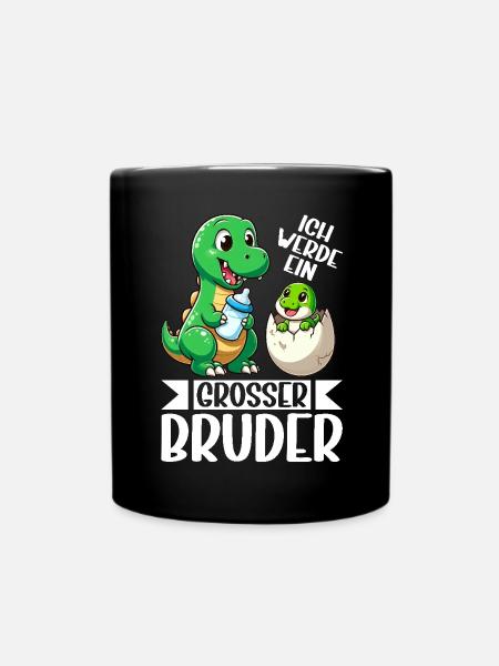 Ich Werde Großer Bruder Dinosaurier Neuer Bruder - Ensfarvet krus - sort